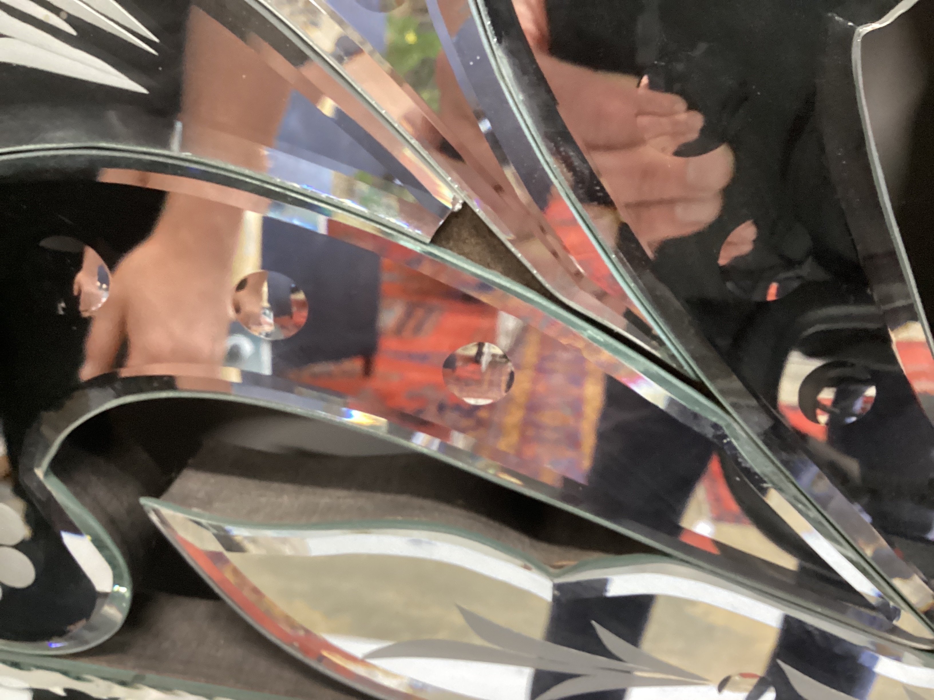 A Venetian style engraved glass overmantel mirror, width 150cm, height 115cm